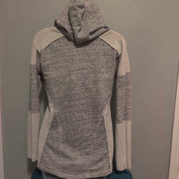 Grey and Cream Pull Over Hoodie - Picture 2 of 6
